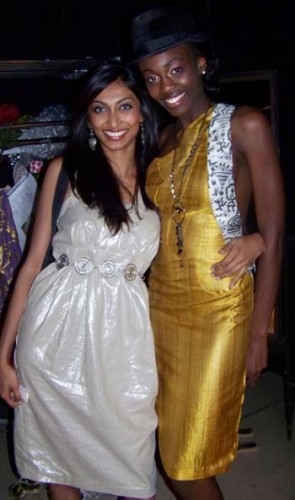 Mala after the show Malati backstage with her model, Kezia.