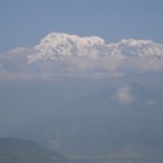 view of the Annapurna range from top of Sarangkot
