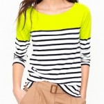 Colorblock stripe boatneck tee