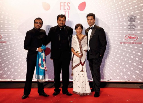 Directors Dibakar Banerjee, Anurag Kashyap, Zoya Akhtar and Karan Johar at the screening of Bombay Talkies Source: Indian Express