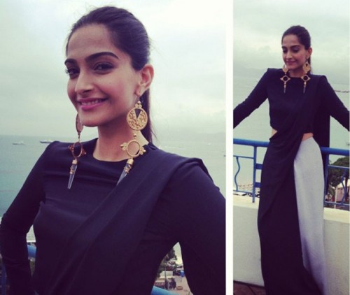 Bollywood's own fashionista, Sonam Kapoor, dressed in Huemn and Suhani Pittie and styled by her own sister Rhea Kapoor.