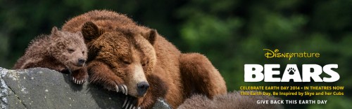 Give back this Earth Day by watching "Bears" in theaters now! (Photo source: http://nature.disney.com/bears/products).