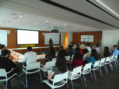 Sheena Pradhan speaks at a corporate wellness presentation I made for Standard Chartered Bank in New York City. Image Provided by Sheena Pradhan