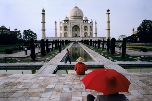 Red Umbrella Taj Mahal, Agra, India, 2000.