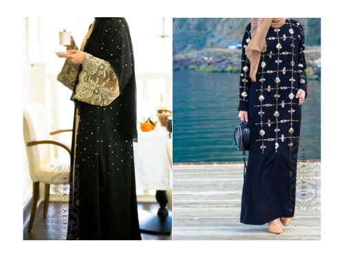 LEFT: Lulu Lace Abaya RIGHT: Abaya Warda