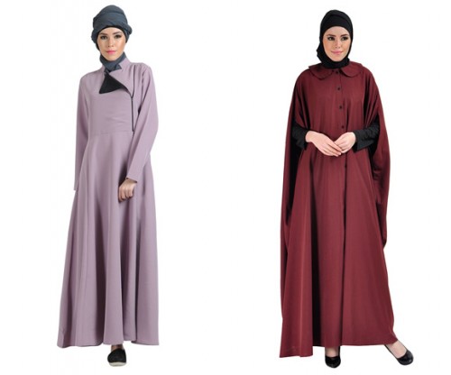 LEFT: Seafog Zipper Front Abaya RIGHT: Cape Jilbab Dress