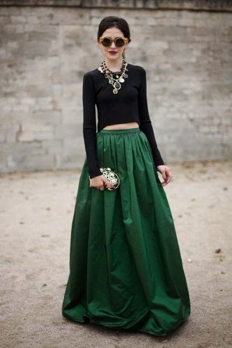 maxi skirt and crop top