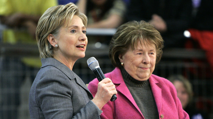 Hillary Clinton with her mother