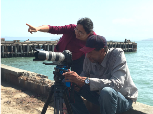 Harleen Singh and Jeffrey Gary, director of photography, shooting “Drawn Together.”