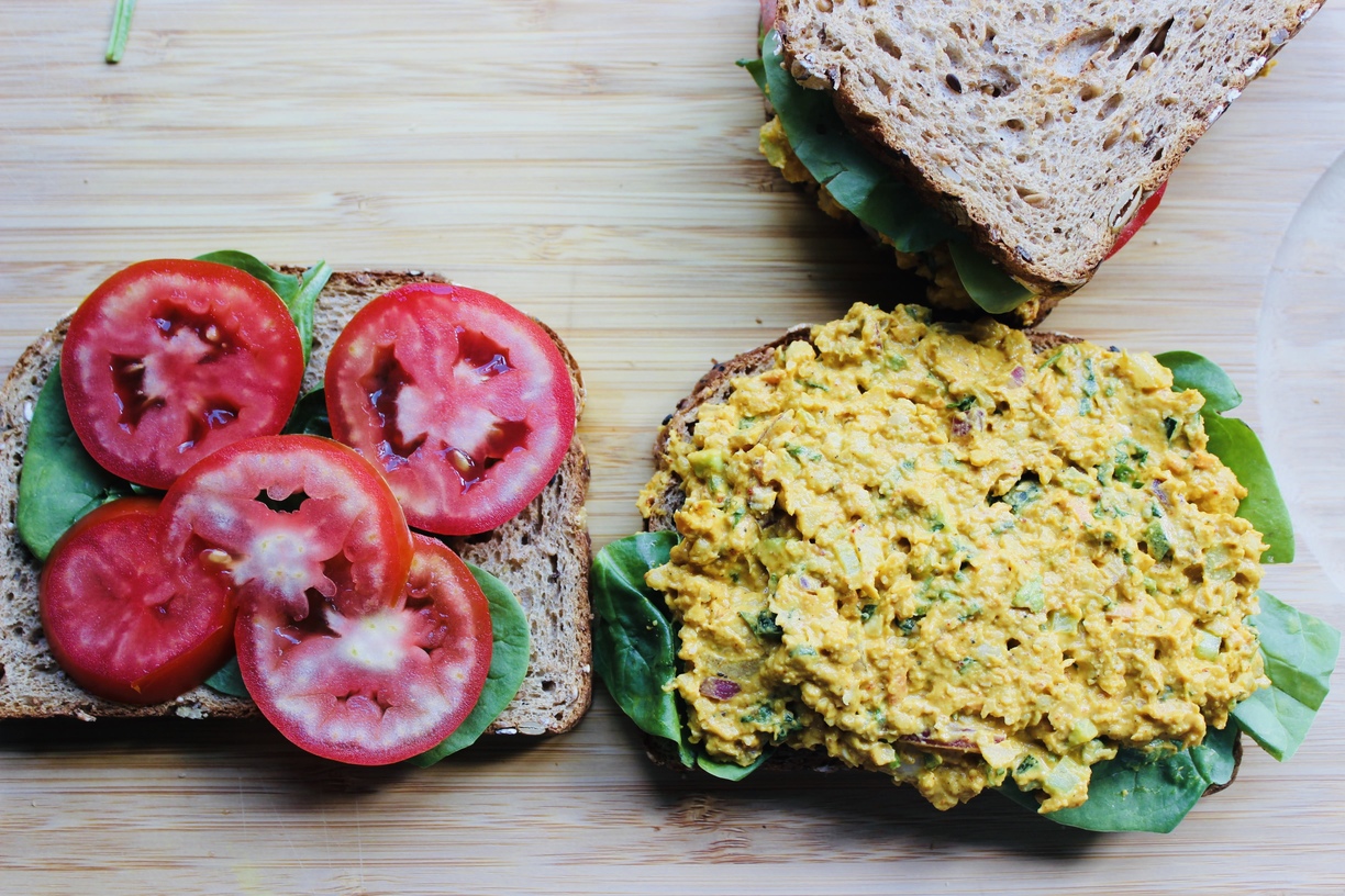 Chickpea Curry Salad Sandwich