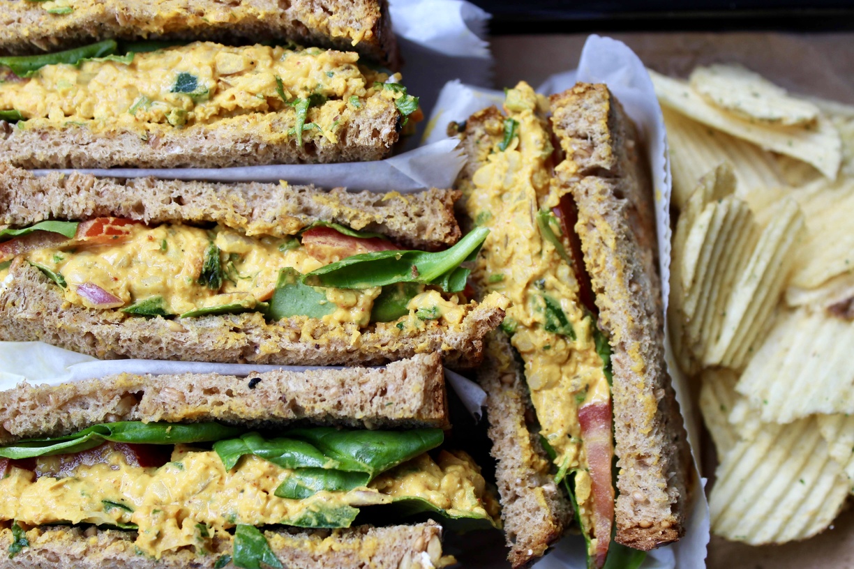 Chickpea Curry Salad Sandwich