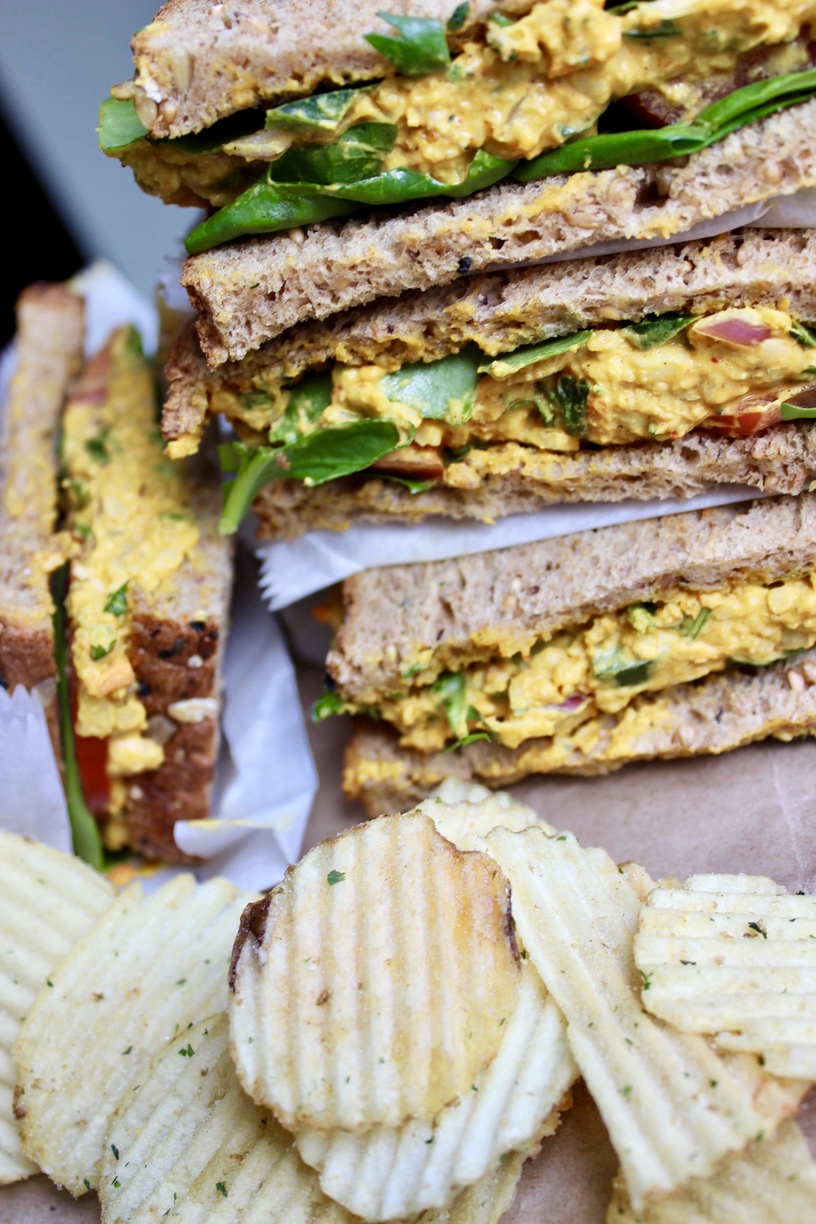 Chickpea Curry Salad Sandwich