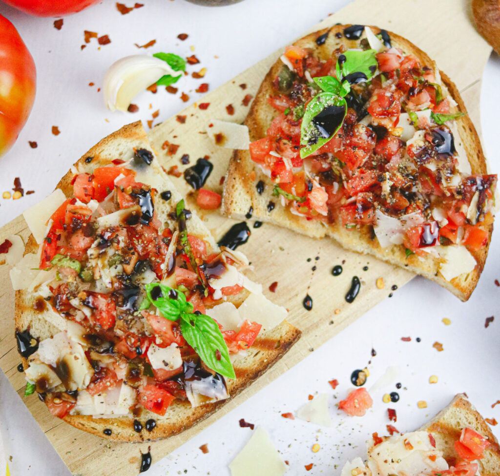 Parmesan Bruschetta and Balsamic Glaze